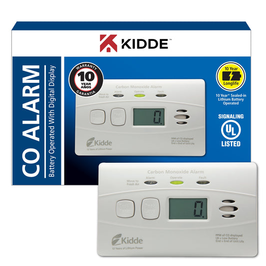 C3010D Carbon Monoxide Detector with Digital Display and 10-Year Worry-Free Lithium Battery,